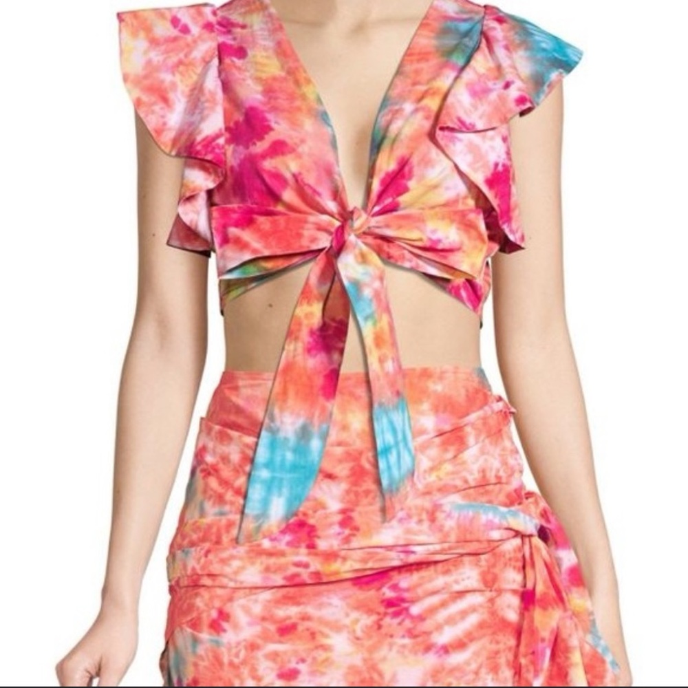MOCHI Tie-Dye Crop Top and Matching Tie SKirt Set